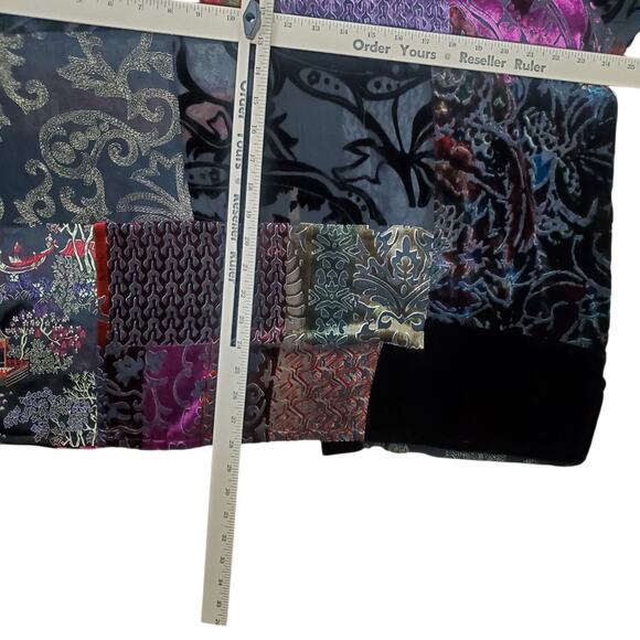 Vtg Chicos Velvet Burnout Silk Blend Kimono Topper Sz 3 XL Gothic Chic Oriental - Picture 15 of 15